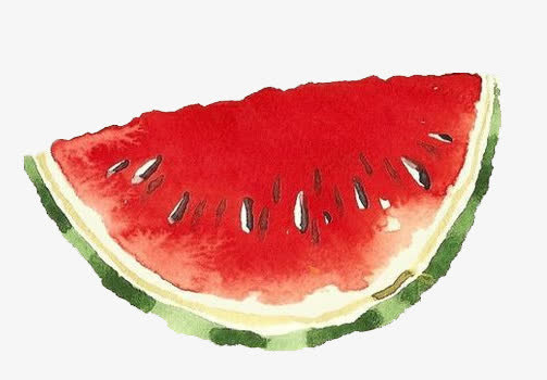 手绘水彩绘画水果西瓜免抠