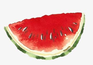 手绘水彩绘画水果西瓜免抠