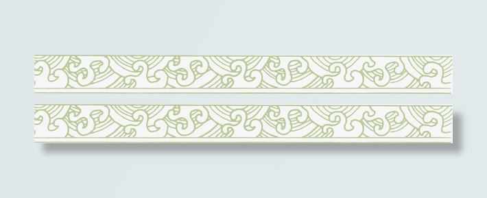 简约绿色清新浪花分割线中国风免抠