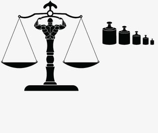 托盘天秤与砝码免抠