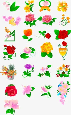 黄色花朵矢量图免抠