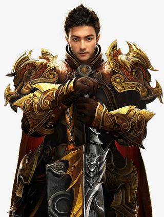 俊美金甲将军古风手绘海报背景