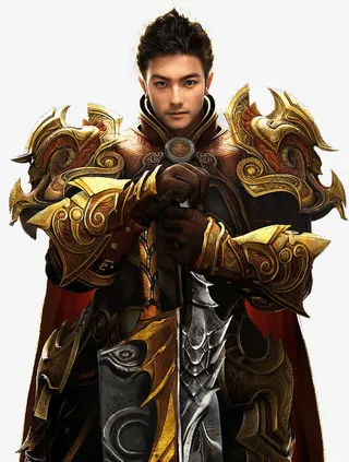 俊美金甲将军古风手绘海报背景