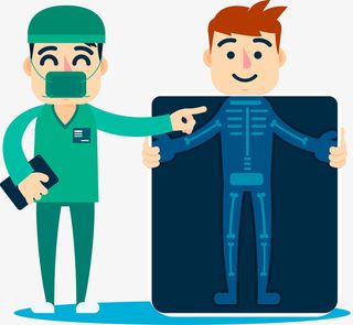 卡通拍X光片矢量图案免抠