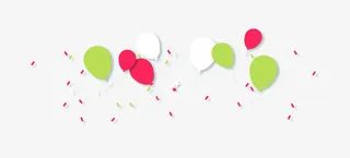 漂浮碎片气球免抠