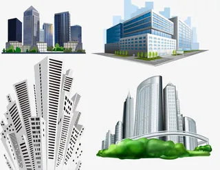 商业大楼设计矢量素材免抠