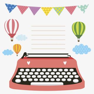 粉色打字机免抠