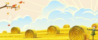 金色秋季丰收秋天banner高清