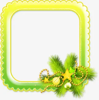 圣诞装饰花形边框免抠