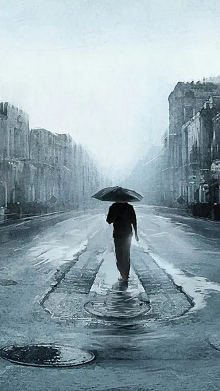 雨中景色H5背景高清