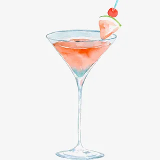 西瓜切片和鸡尾酒免抠