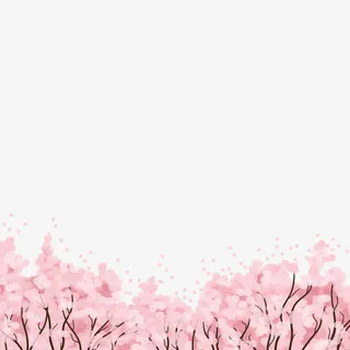 绚烂粉色樱花海免抠