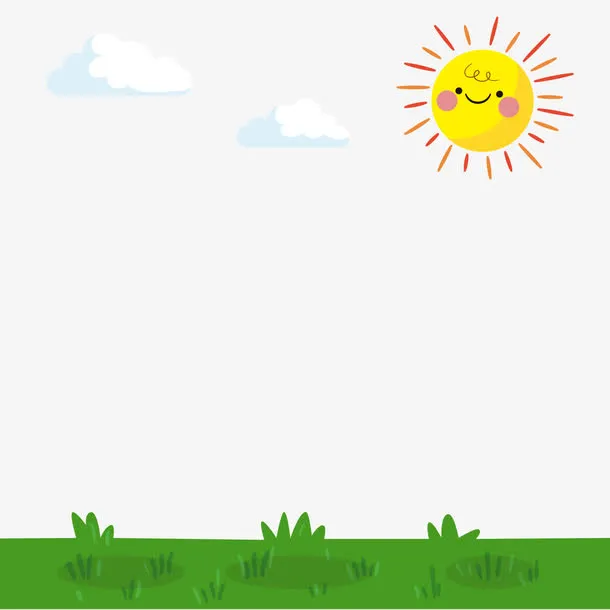 绿色草地太阳矢量图免抠