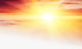 黄色天空环境渲染太阳光效免抠标签元素