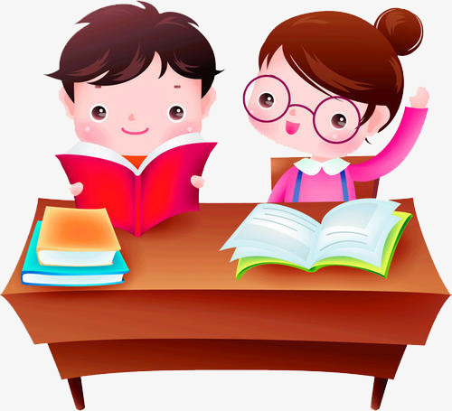 男孩女孩同桌上课免抠