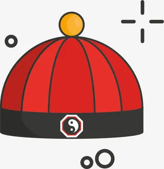 古代红色帽子免抠