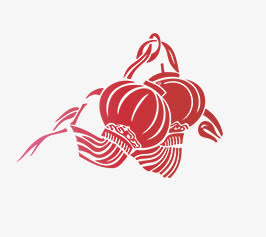 剪纸风格红灯笼免抠