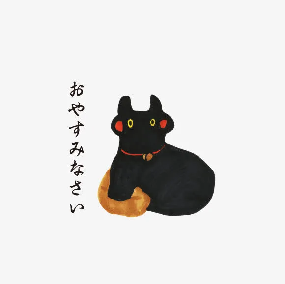 日式传统吉祥物黑猫免抠