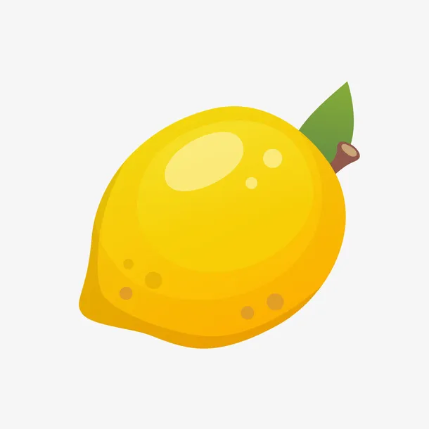 手绘卡通夏日黄色柠檬夏天免抠