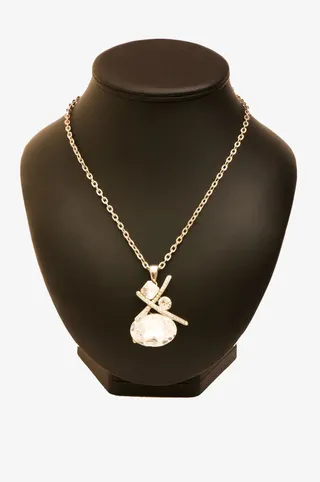 脖子上展示的项链物件免抠