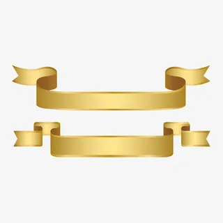 产品实物金色彩条两条免抠