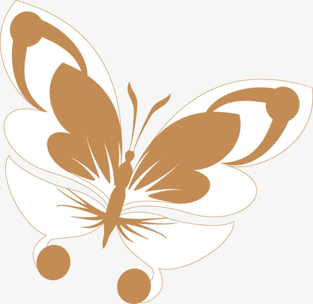 矢量布艺蝴蝶花纹免抠