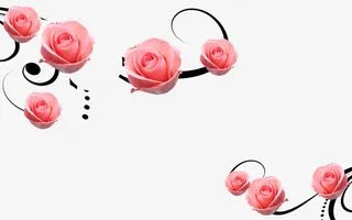 浪漫粉色鲜花免抠