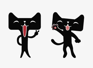 卡通天猫标志形象免抠