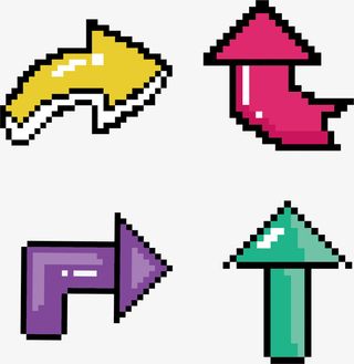 可爱像素风箭头免抠