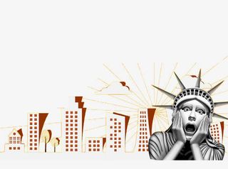 城市建筑自由女神免抠