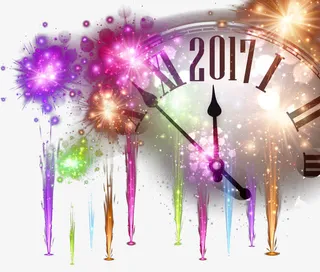 时钟和烟火免抠