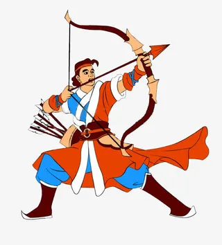 卡通神话后羿射日免抠