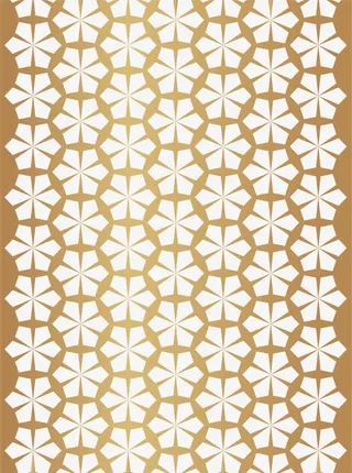 金色几何拼图花纹免抠