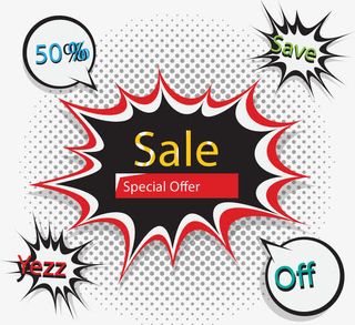 黑色几何图形快速促销海报设计素免抠