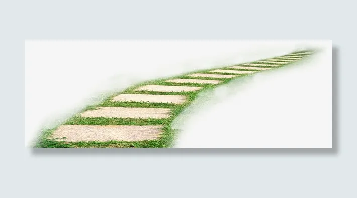 清新春天草地道路免抠