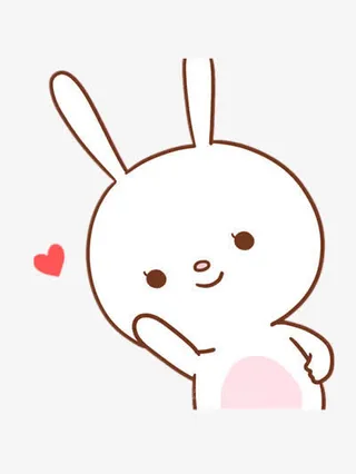 简笔画文艺小兔子图免抠