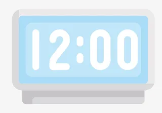 蓝色电子闹钟插画免抠