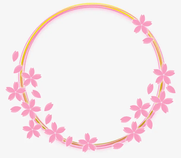 情人节粉色花朵框架免抠