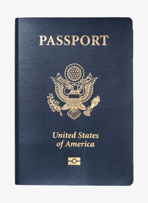 蓝色皮质封面美国护照实物免抠