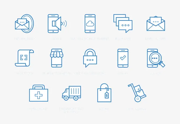 扁平化网页设计图标免抠