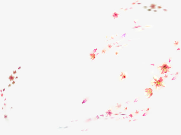 绘画植物花朵飘扬装饰特效免抠
