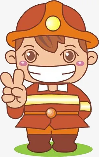微笑消防员免抠
