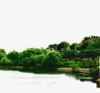 绿色岸边免抠