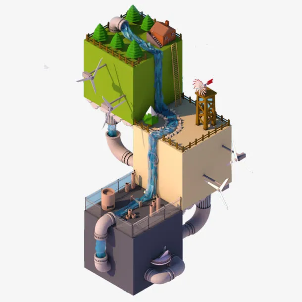 卡通立体建筑免抠图免抠