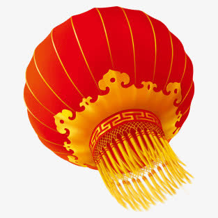 创意合成红色质感灯笼造型免抠