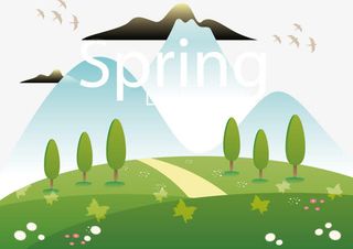 矢量图春天的植物复苏了免抠