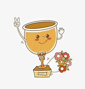 卡通手绘奖杯免抠