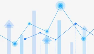 蓝色卡通能源曲线图箭头免抠