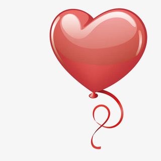 飘着的心形气球免抠