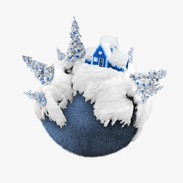 冰雪房屋素材免抠